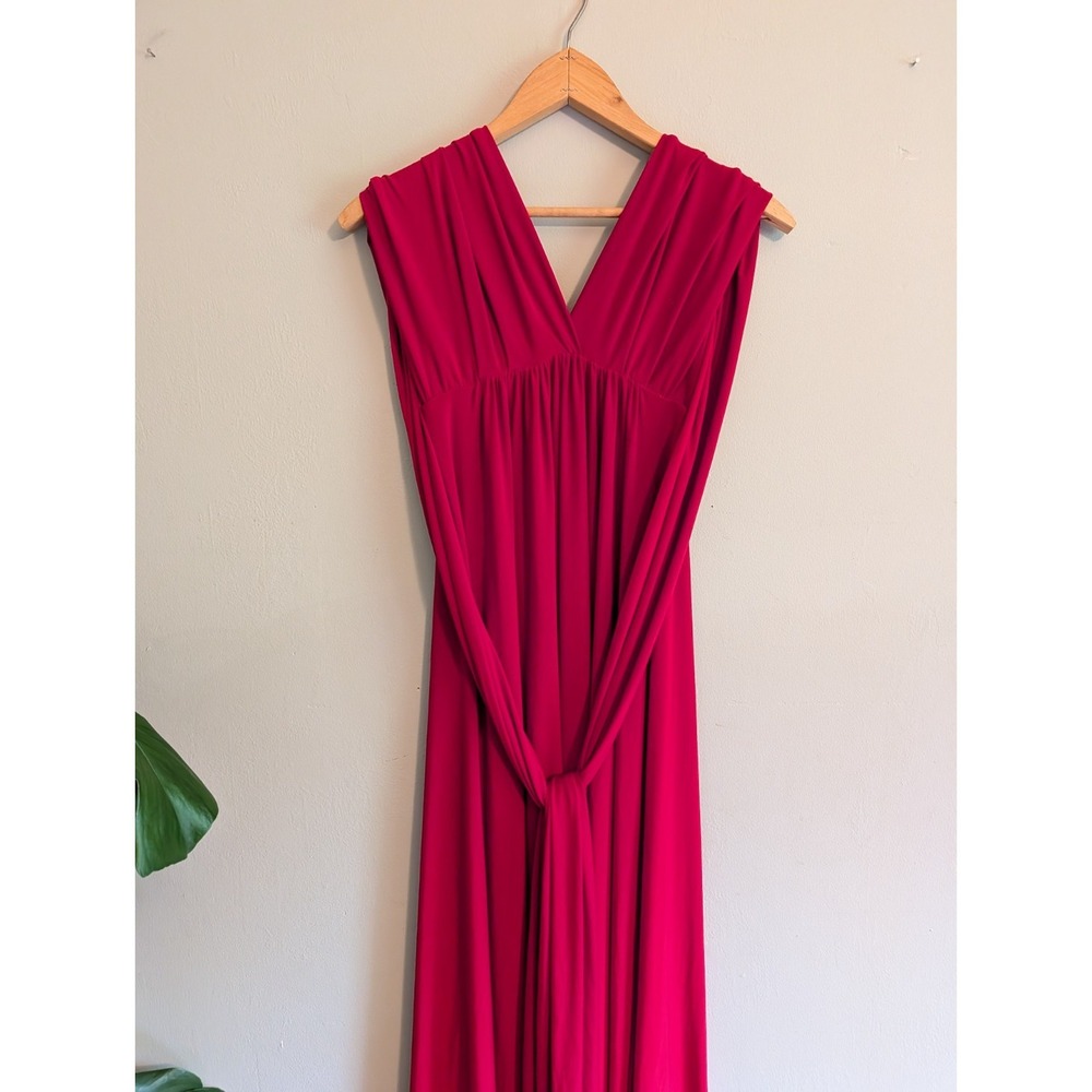 Vintage Red Infinity Dress Convertible Transformer Maxi Multi Way Bridesmaid - Picture 12 of 16